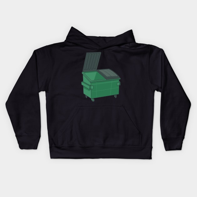 Dumpster Rubbish Bin Kids Hoodie by fromherotozero